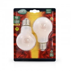 Lot de 2 ampoules LED E27 8W Bulb filament