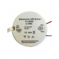 Transformateur LED 9W 12 Volts DC IP20 Rond