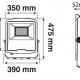 Projecteur LED Extérieur 200W IP65 - Dimensions