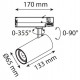 Spot LED FOCUS II sur rail - 15W CCT - Dimensions