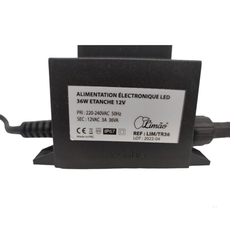 Transformateur 36W pour gamme Piscine - 12V AC - IP44 - Connectiques I –