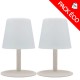 Lot de 2 lampes à poser rechargeables STANDY MINI cream