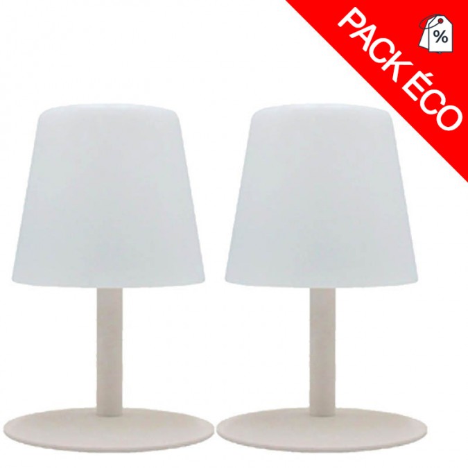 Lot de 2 lampes à poser rechargeables STANDY MINI cream