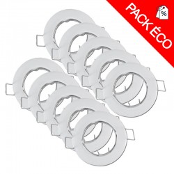 Support de spot Rond Blanc Fixe Acier Ø77mm