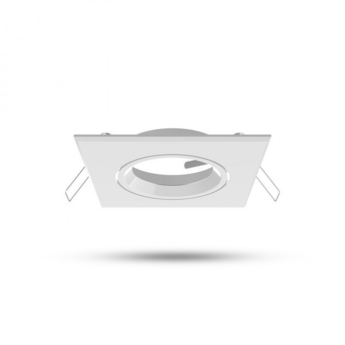 Support plafond carré orientable blanc 84 x 84 mm