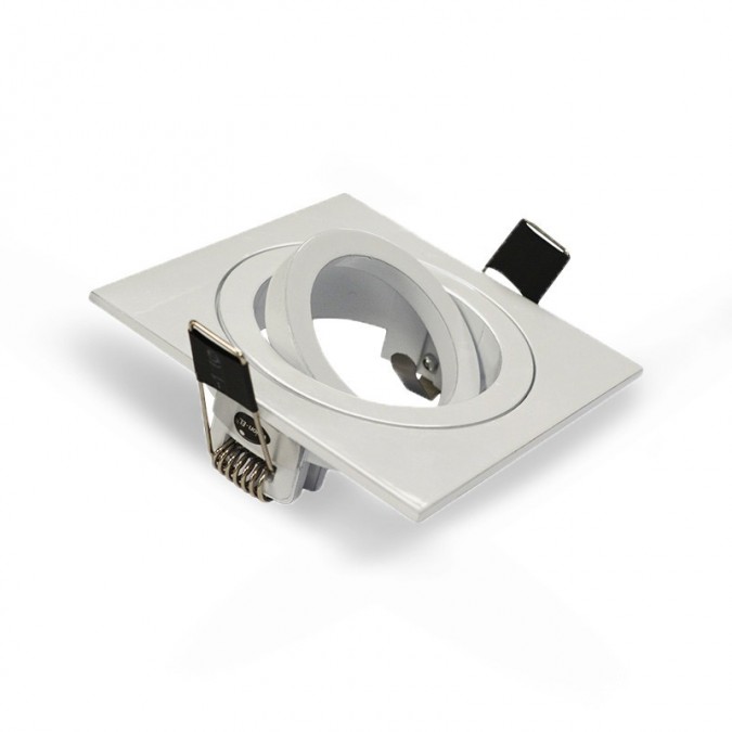 Support plafond Carré Orientable Blanc 89 x 89 mm