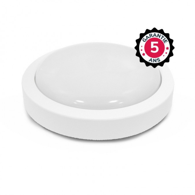 Plafonnier LED Blanc Ø190 12W 4000K Détecteur RF - Garantie 5 ans