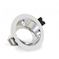 Support spot basse luminance rotatif Orientable argent rond Ø80 mm