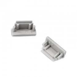 Terminaison Gris pour Profile Plat 14,4mm Pack de 2