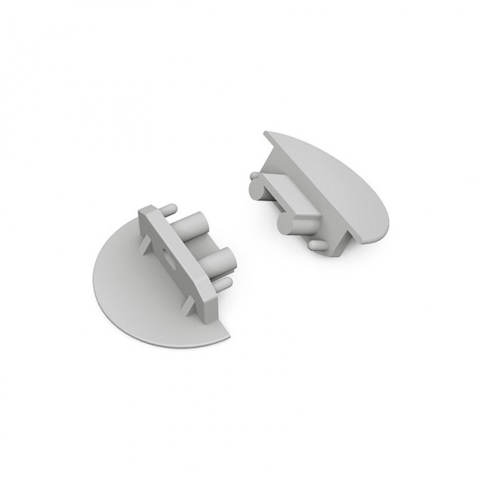 Terminaison Gris pour Profile Rainure 14,4mm Pack de 2