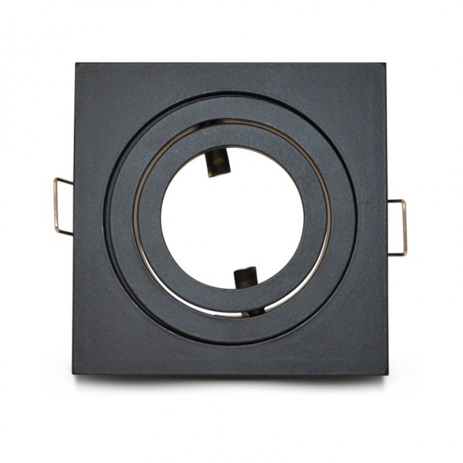 Support de spot carré aluminium Noir Mat Orientable 88x88 mm