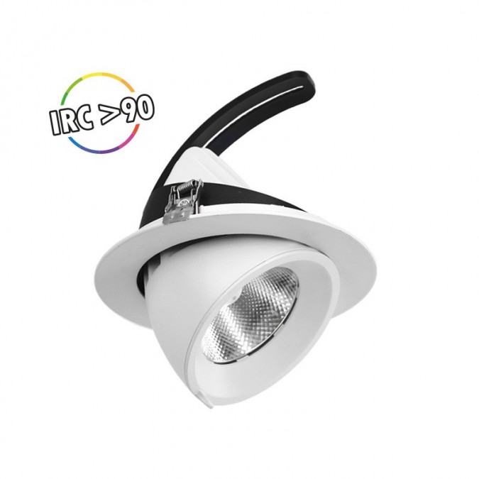 Spot LED Escargot Rond Inclinable et Orientable 10W 4000K IRC90