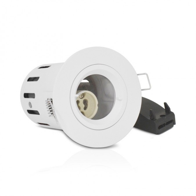Support de spot BBC rond blanc fixe douille automatique
