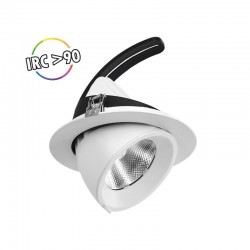 Spot LED Escargot Rond Inclinable et Orientable 20W 3000K IRC90