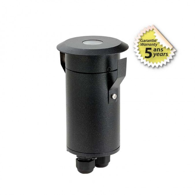 Spot LED Encastrable Sol Rond Noir 4,5W 360LM 2900K - Garantie 7 ans
