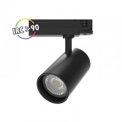 Spot LED sur Rail Noir 35W 3000K 3500 LM IRC90 adaptateur rail 3 allumages