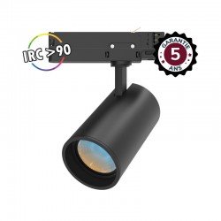 Spot LED sur Rail Noir 35W CCT IRC90 - Garantie 5 ans