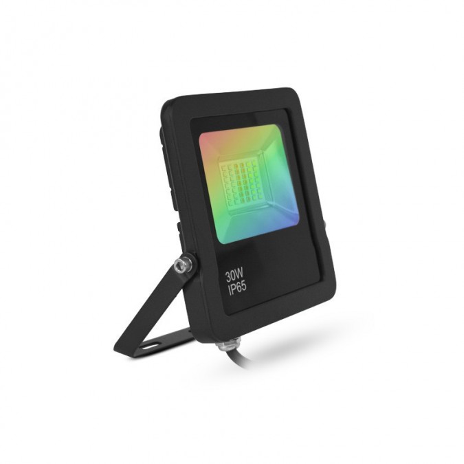 Projecteur Extérieur LED Noir 30W RGB IP65 Télécommande RF