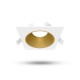 Collerette basse luminance carrée/rond blanc/doré pour spot ÉCLAT II