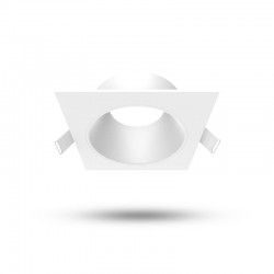 Collerette basse luminance carrée/rond blanc/blanc pour spot ÉCLAT II