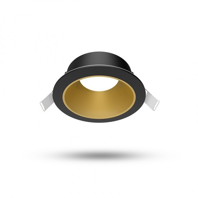 Collerette basse luminance rond/rond noir/doré pour spot ÉCLAT II