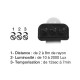 Projecteur LED Noir Détecteur 10W 3000K