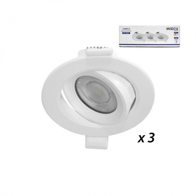 Spot LED SMD Orientable dimmable 5W 3000K pack de 3