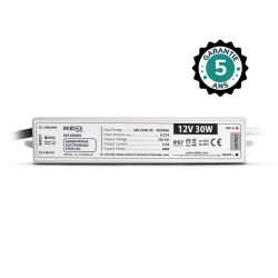 Alimentation pour LED 30W - 12V DC - IP67 - Garantie 5 ans