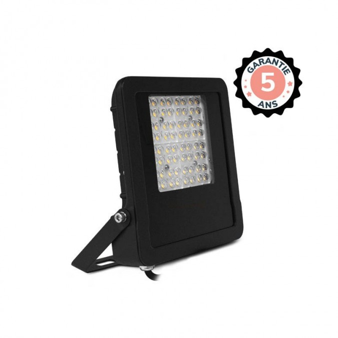 Projecteur LED Asymétrique Noir 50W 3000K - Garantie 5 ans