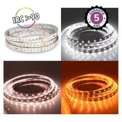 Bandeau LED DIMMABLE CCT 5 m 120 LED/m 50w IP20 - 12V - Garantie 5 ans