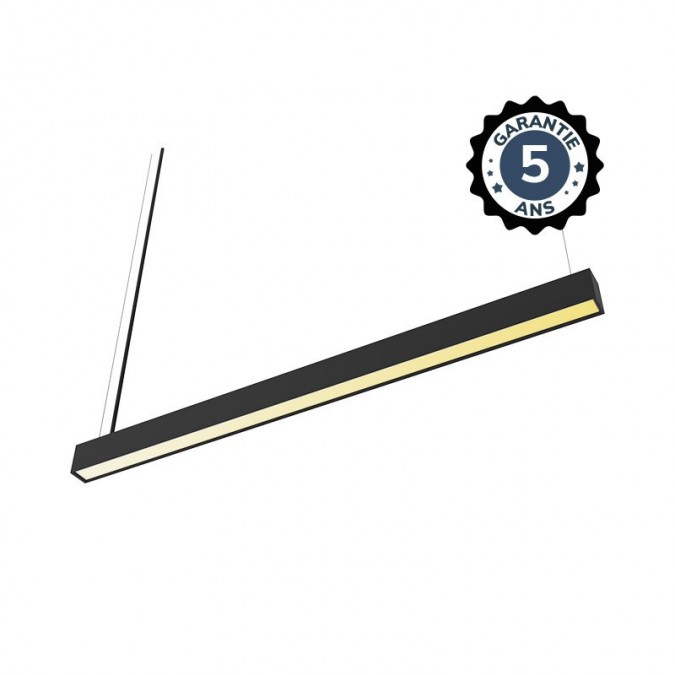 Linéaire LED prismatique Noir 2 CCT 36W Dimmable DALI 2/PUSH - 1200 mm - Garantie 5 ans