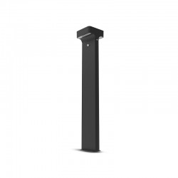 Potelet Solaire LED Carré 6W 3000K Noir 950 mm Détecteur IR