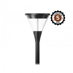 Lanterne sur mat LED Noir 40W IP66 IK09 3000K - Garantie 5 ans