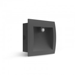 Spot encastrable LED balise 140 x 140 mm 6,5W Rectangle 3000K IP65 Détecteur IR
