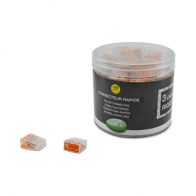 Connecteurs rapides 3 fils rigides boite 100pcs
