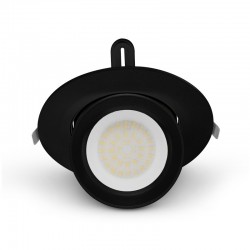 Spot LED Escargot Rond Inclinable et Orientable Noir 38W CCT - Garantie 5 ans