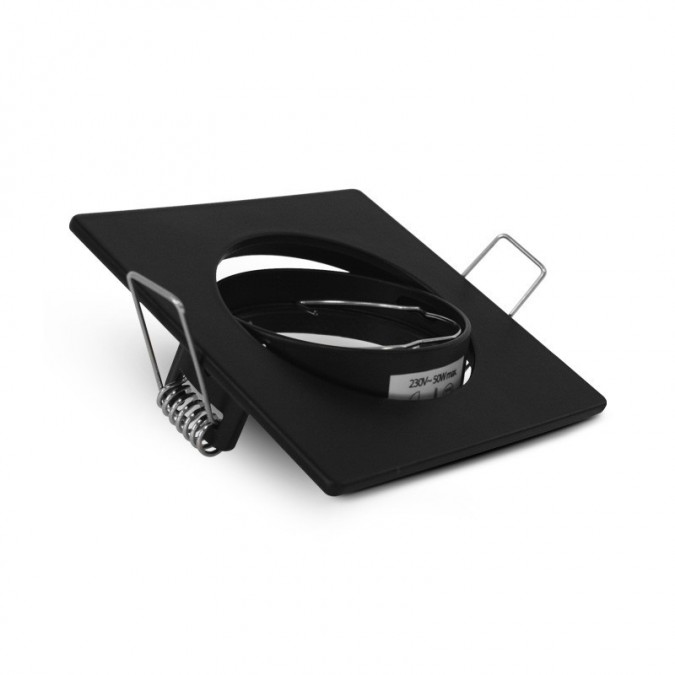 Support plafond Carré Orientable Noir 82 x 82 mm