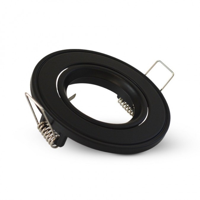 Support plafond Rond Orientable Noir Ø86 mm