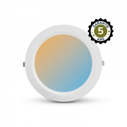 Plafonnier LED fixe blanc rond 25-30W CCT - Garantie 5 ans
