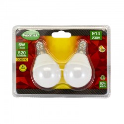 Lot de 2 Ampoules LED E14 6W P45