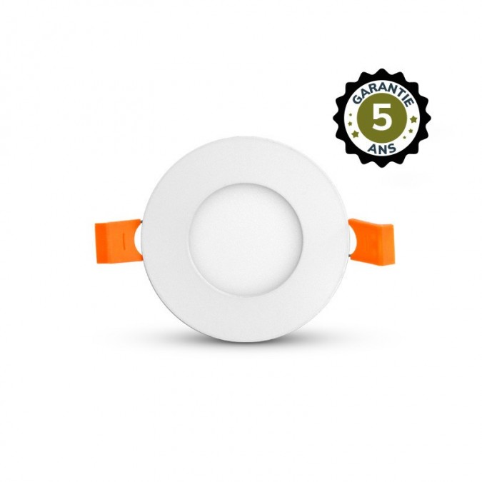 Plafonnier LED Blanc Ø90 3W 3000K - Garantie 5 ans