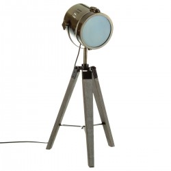Lampe bronze EBOR en métal et bois H68