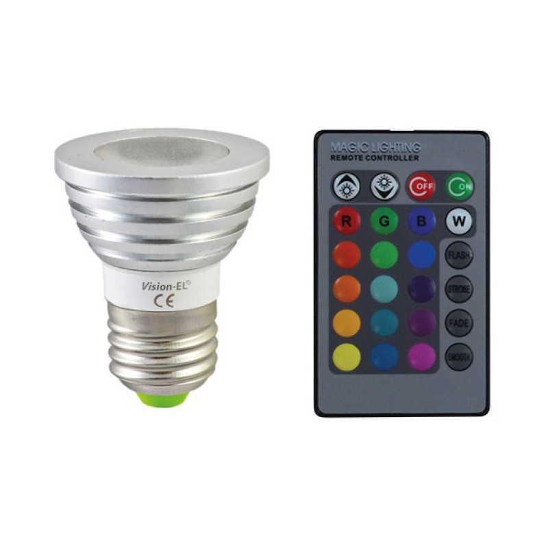 Ampoule à LED - E27 - 8W - RGB - Avec télécommande - Lot de ..