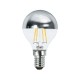 Ampoule LED E14 filament 2W P45 Calotte argentée