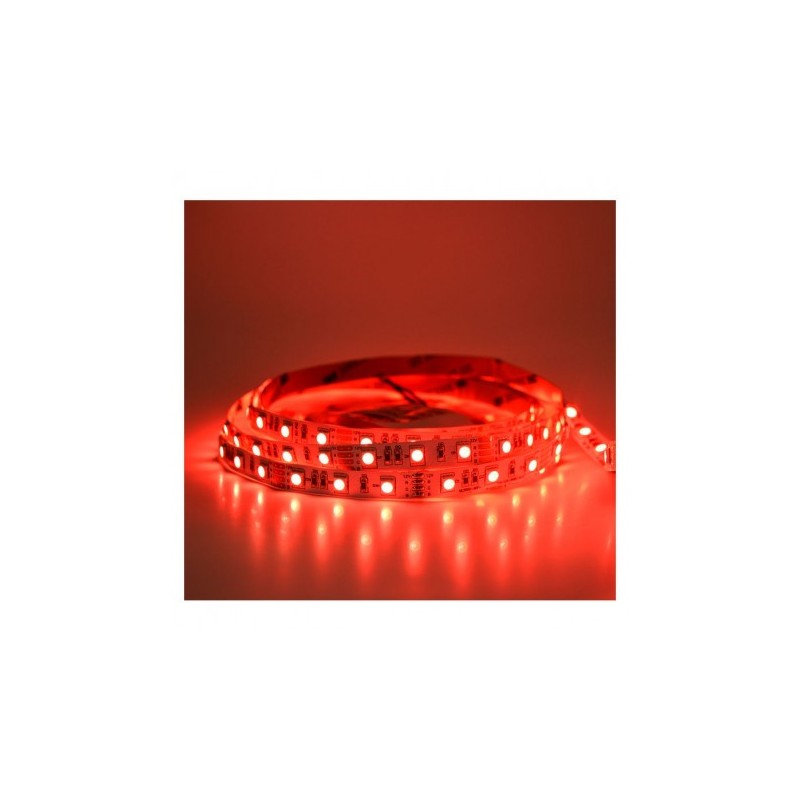 Kit bande LED rouge 60LED/m étanche 5m avec boitier piles