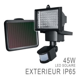 Projecteur LED Extérieur Solaire rechargeable + détecteur