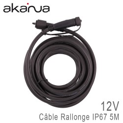 Rallonge Câble 5 mètres avec connecteurs Mâle/Femelle IP67 12V