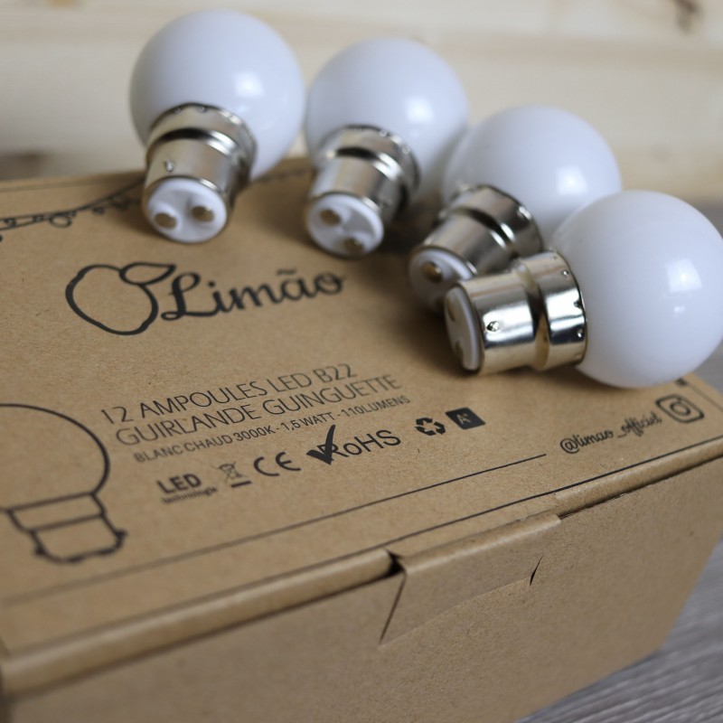 Ampoule LED E27 pour guirlande anti-casse, blanche