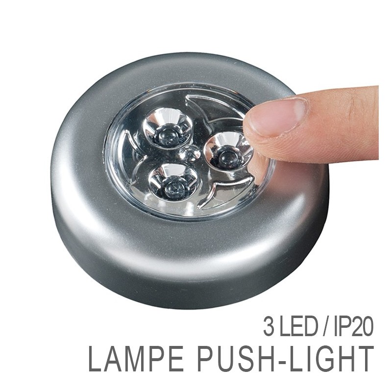 Lampe push light 3 LED Autonomie 70h