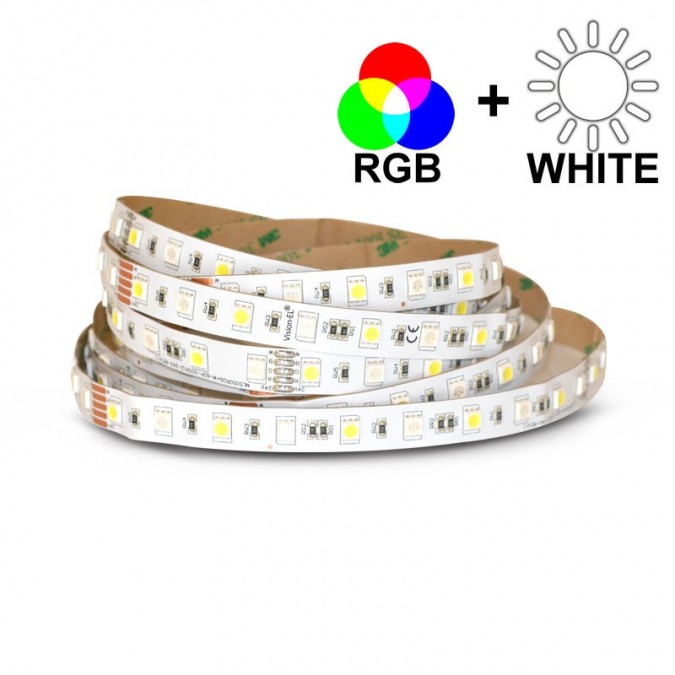 Ruban LED 14,4 Watts /m RGB+White - Rouleau 5M 24V